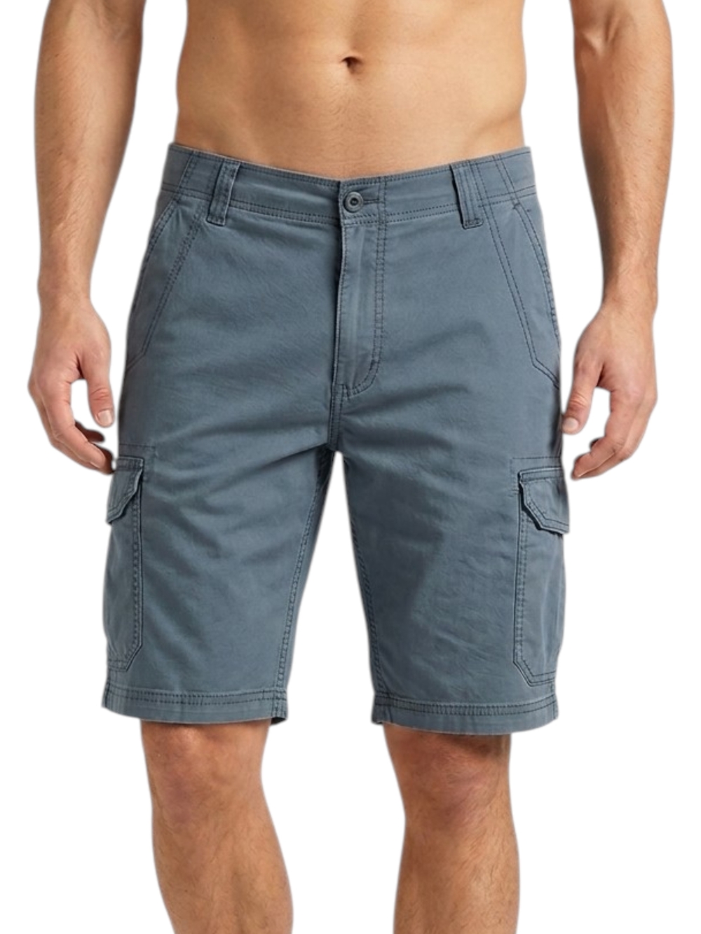 Lee Men’s Extreme Motion Cargo Shorts Slate Blue Grey Size 32 Flexible Comfort